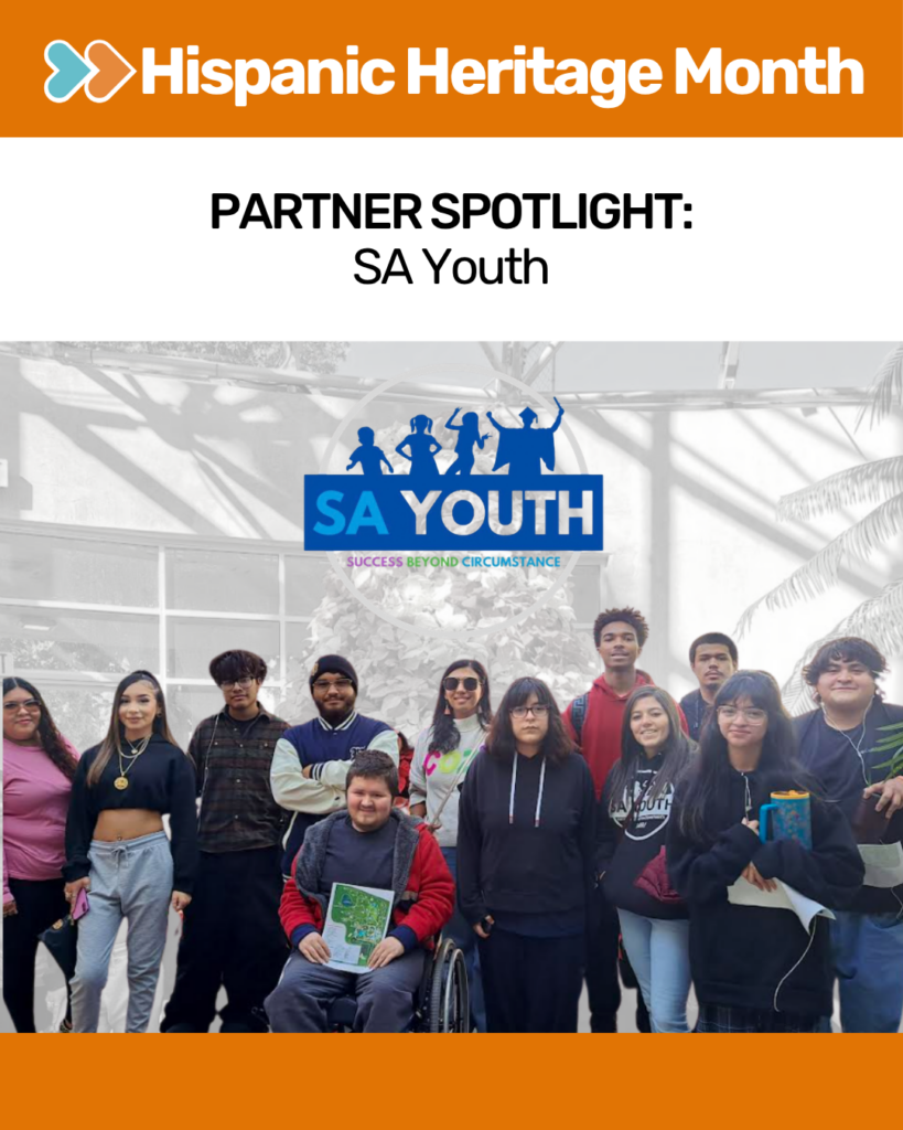 promotional image for SA Youth. Smiling adolescents at an event in San Antonio,
